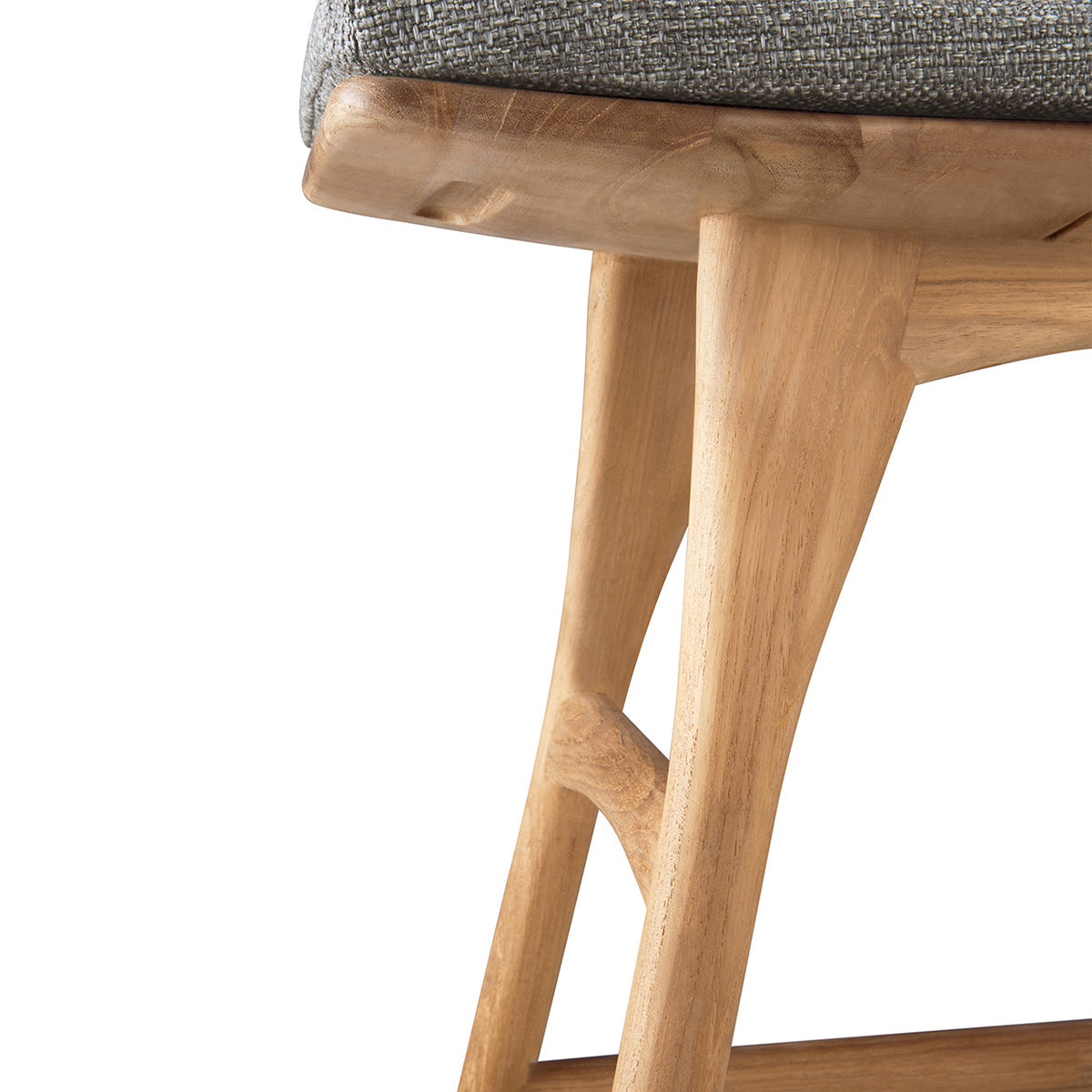Tabouret de salle à manger d'extérieur en tissu Osso (moka)