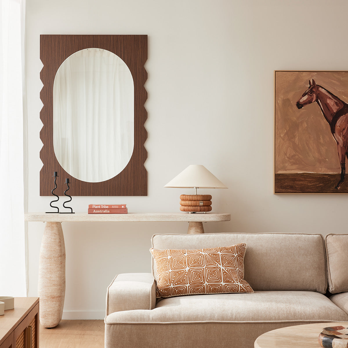 Miroir mural en noyer Azzurra