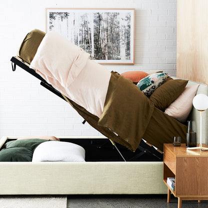 Lit king size avec rangement Dane (crème)