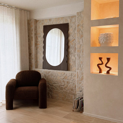 Miroir mural en noyer Azzurra