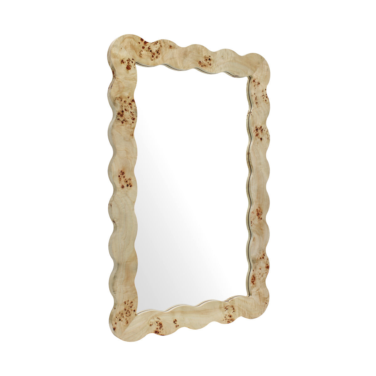 Miroir mural en bois de ronce Carmella (80 x 120 cm)