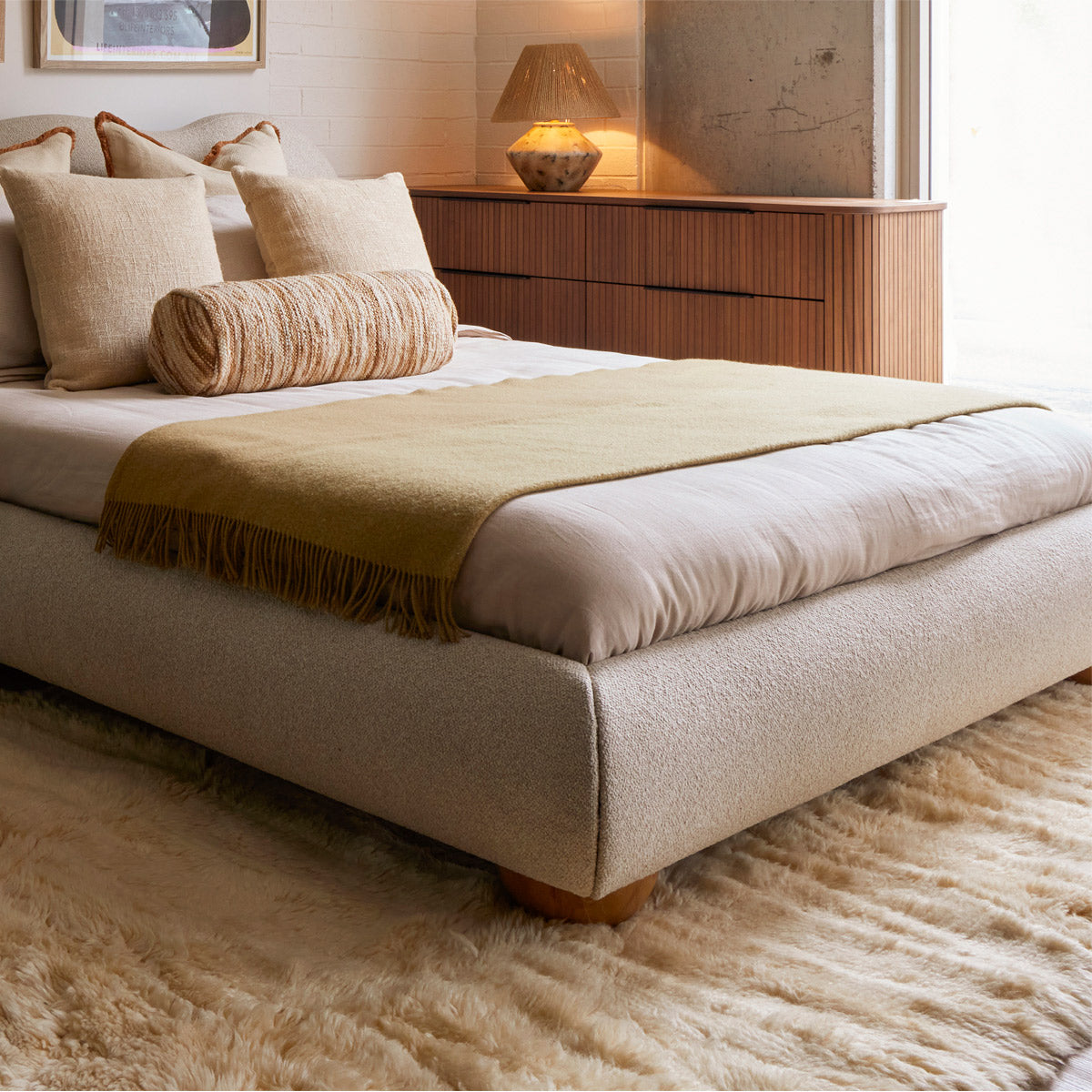 Tapis lavable en laine et peau de mouton Mackenzie