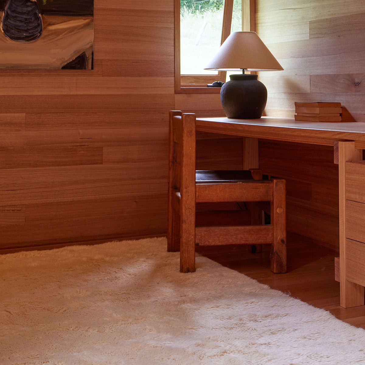 Tapis lavable en laine et peau de mouton Mackenzie