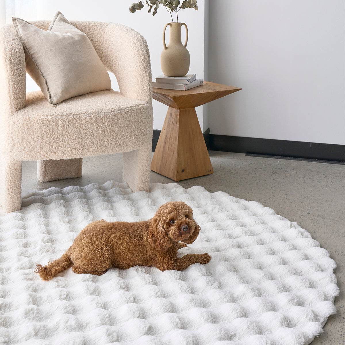 Tapis rond lavable à bulles