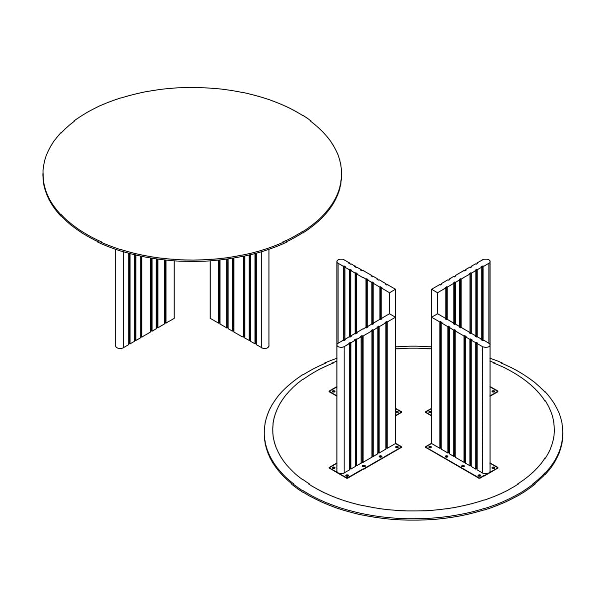 Table à manger ronde Rhythm (chêne, 120 cm)