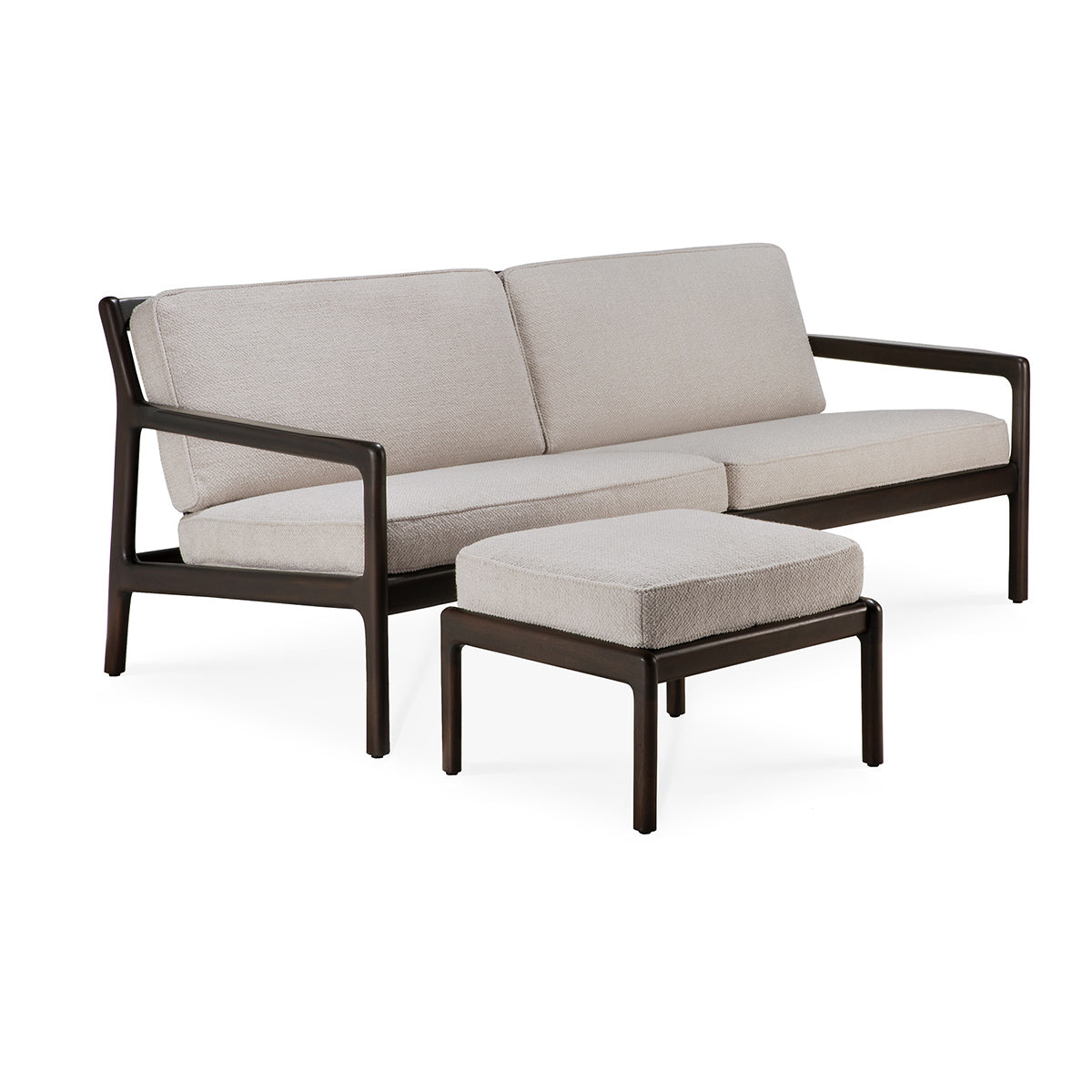 Canapé 3 places en tissu Jack (acajou, marron foncé, ivoire)