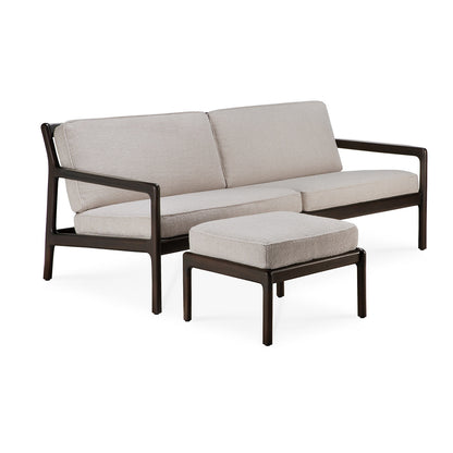 Canapé 3 places en tissu Jack (acajou, marron foncé, ivoire)