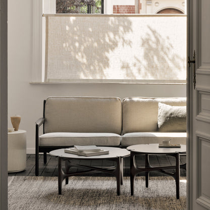 Canapé 3 places en tissu Jack (acajou, marron foncé, ivoire)