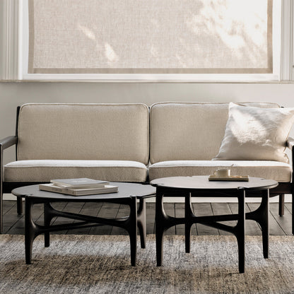 Canapé 3 places en tissu Jack (acajou, marron foncé, ivoire)