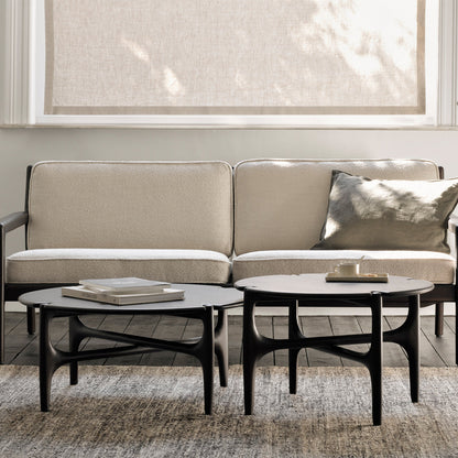 Canapé 3 places en tissu Jack (acajou, marron foncé, ivoire)