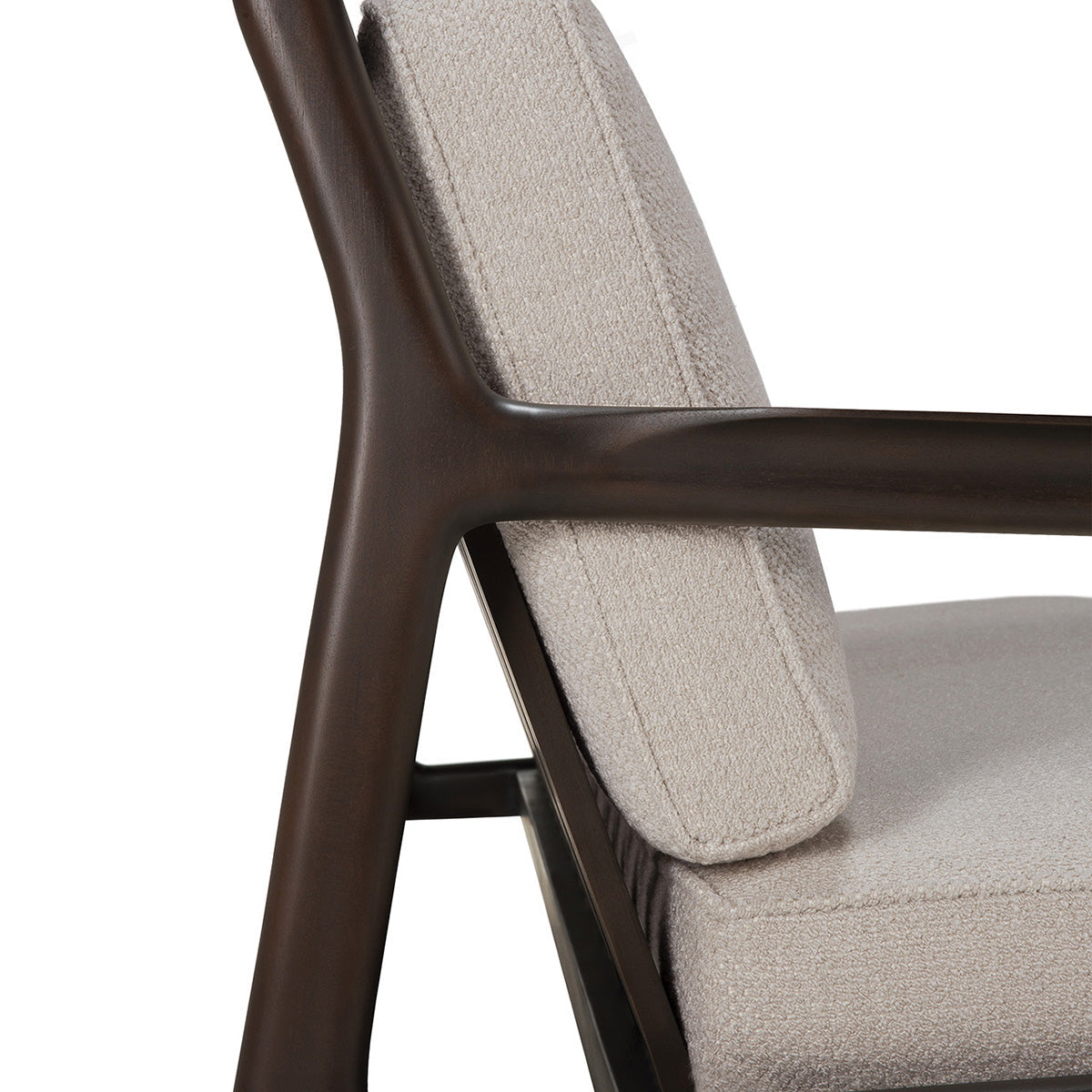 Canapé 3 places en tissu Jack (acajou, marron foncé, ivoire)