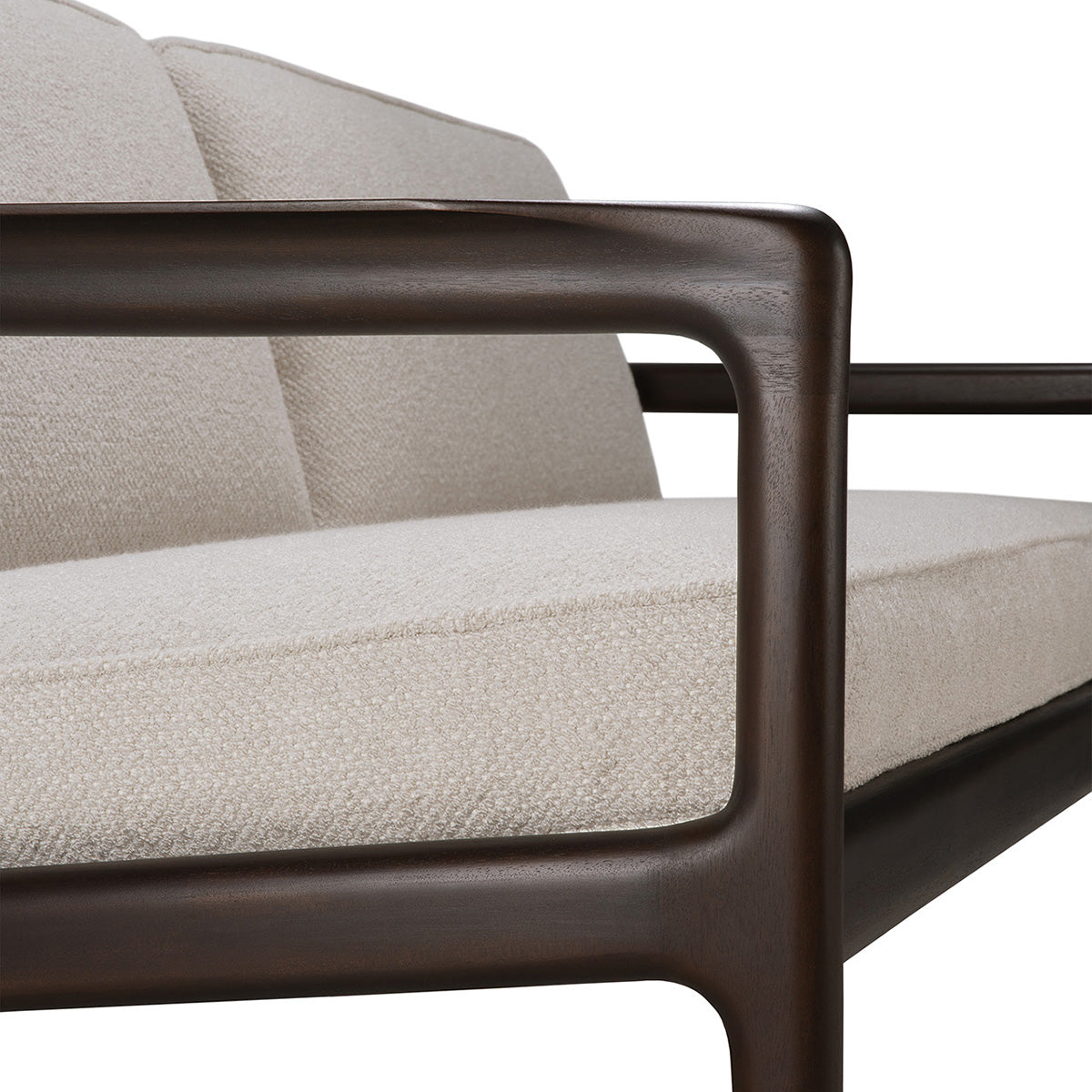 Canapé 3 places en tissu Jack (acajou, marron foncé, ivoire)