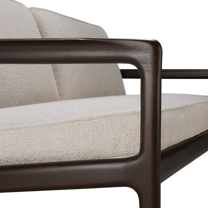 Canapé 3 places en tissu Jack (acajou, marron foncé, ivoire)