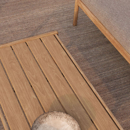 Canapé d'extérieur Jack 3 places en tissu (teck, moka)