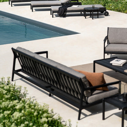 Canapé d'extérieur Jack en tissu 4 places (teck noir, moka)