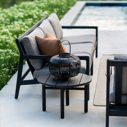 Canapé d'extérieur Jack en tissu 4 places (teck noir, moka)