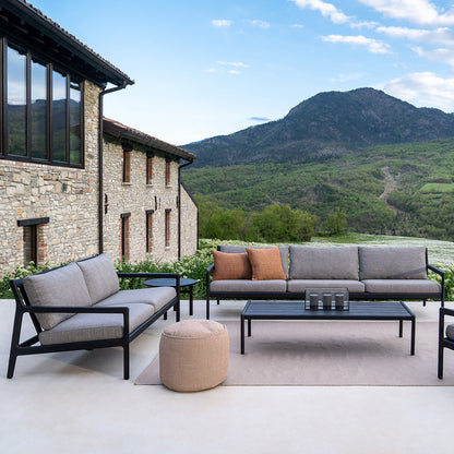 Canapé d'extérieur Jack en tissu 4 places (teck noir, moka)