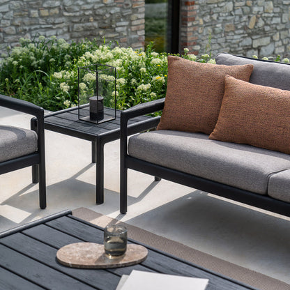 Canapé d'extérieur Jack en tissu 4 places (teck noir, moka)