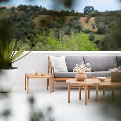 Canapé d'extérieur Jack en tissu 4 places (teck, moka)