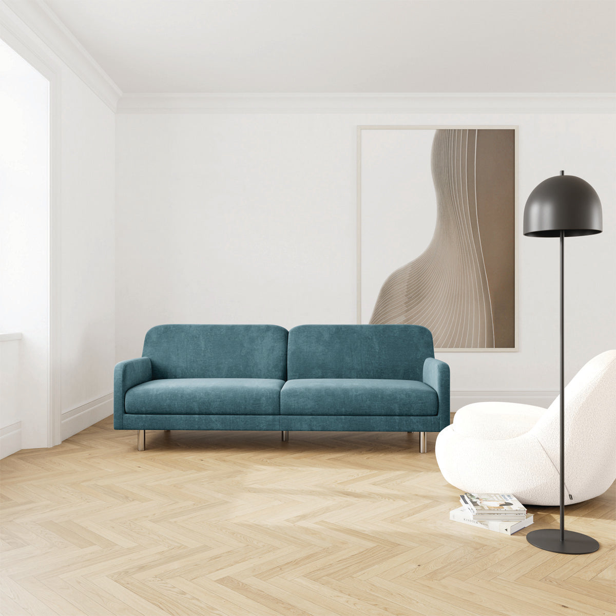 Canapé 3 places Landon Chrome