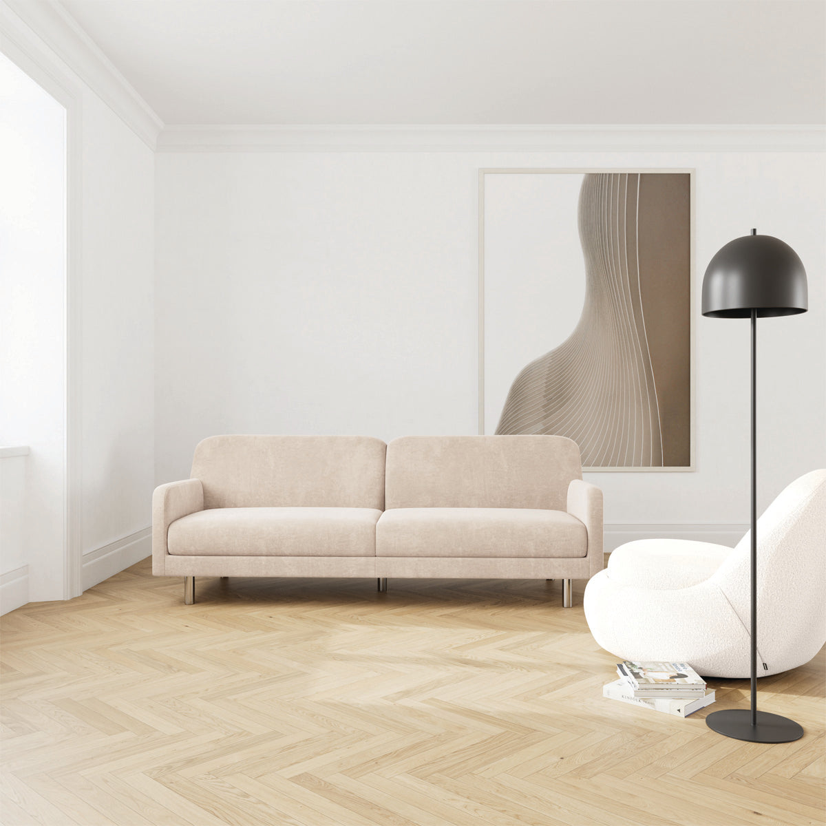 Canapé 3 places Landon Chrome