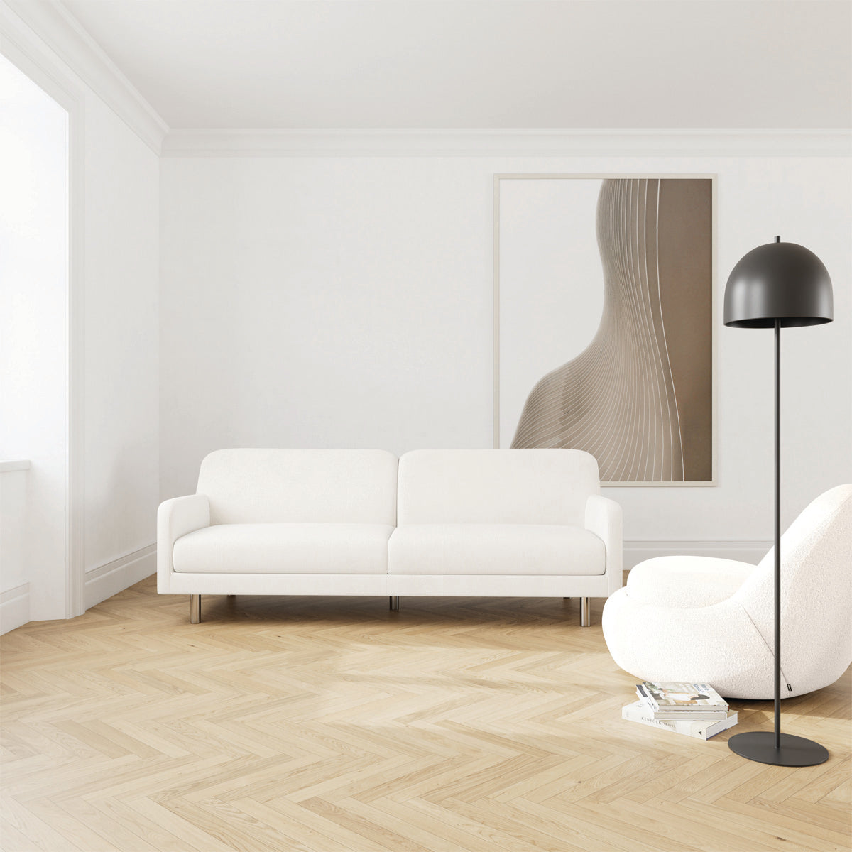 Canapé 3 places Landon Chrome