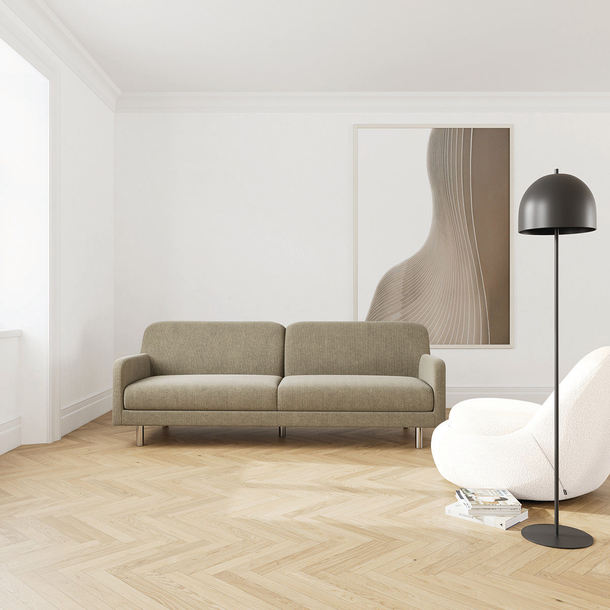 Canapé 3 places Landon Chrome