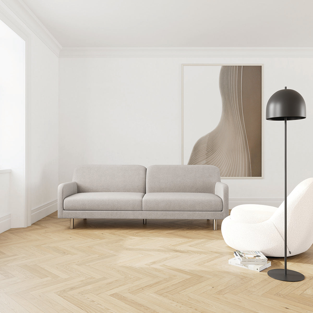 Canapé 3 places Landon Chrome