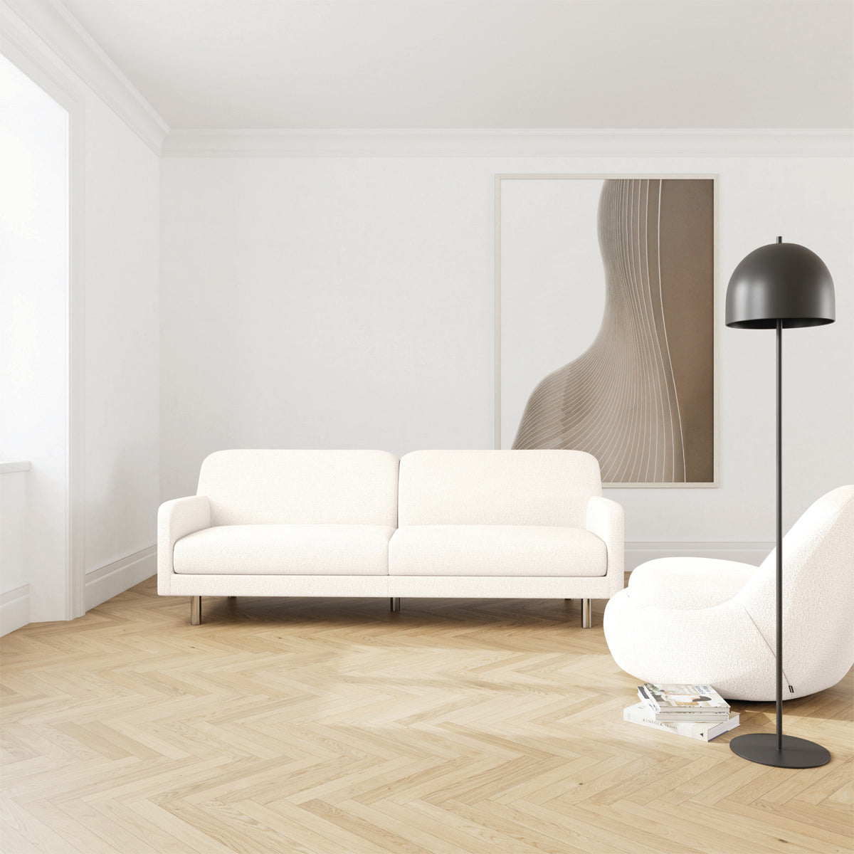 Canapé 3 places Landon Chrome