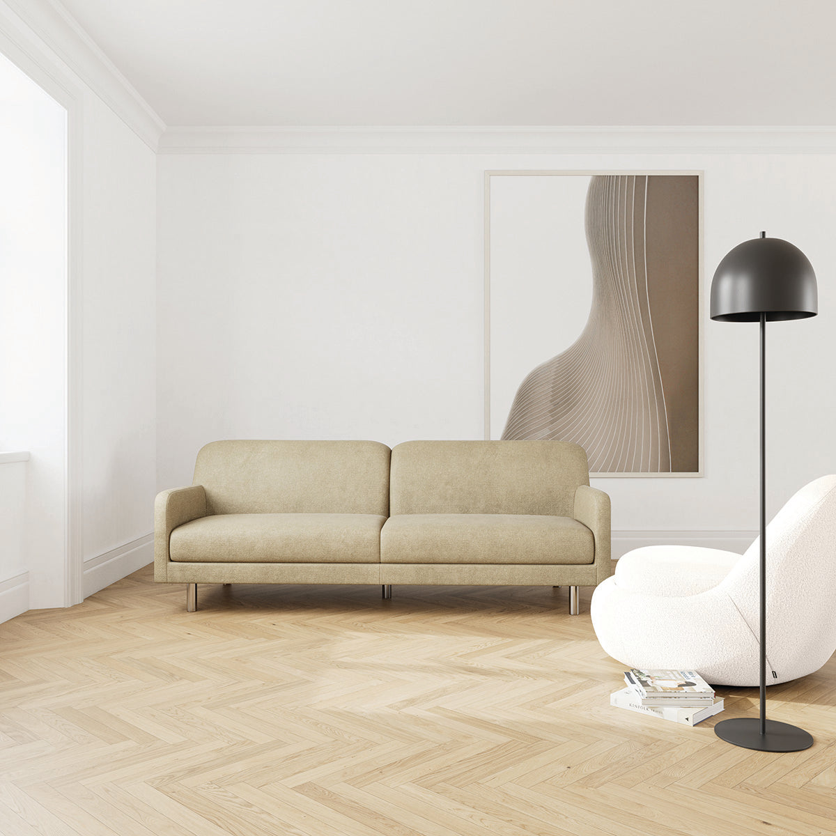 Canapé 3 places Landon Chrome