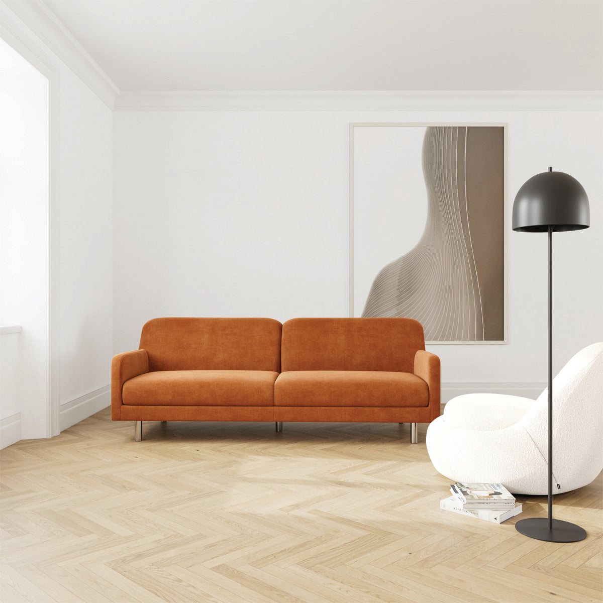 Canapé 3 places Landon Chrome