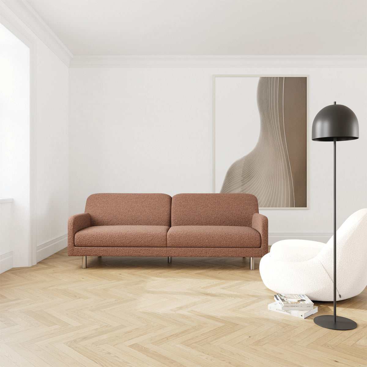 Canapé 3 places Landon Chrome