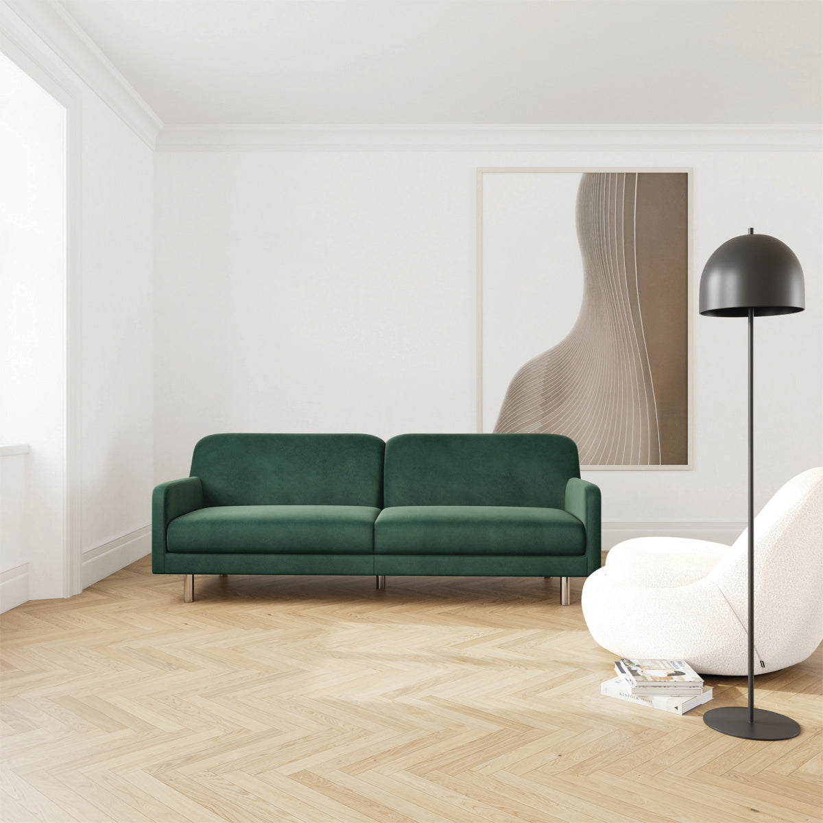 Canapé 3 places Landon Chrome