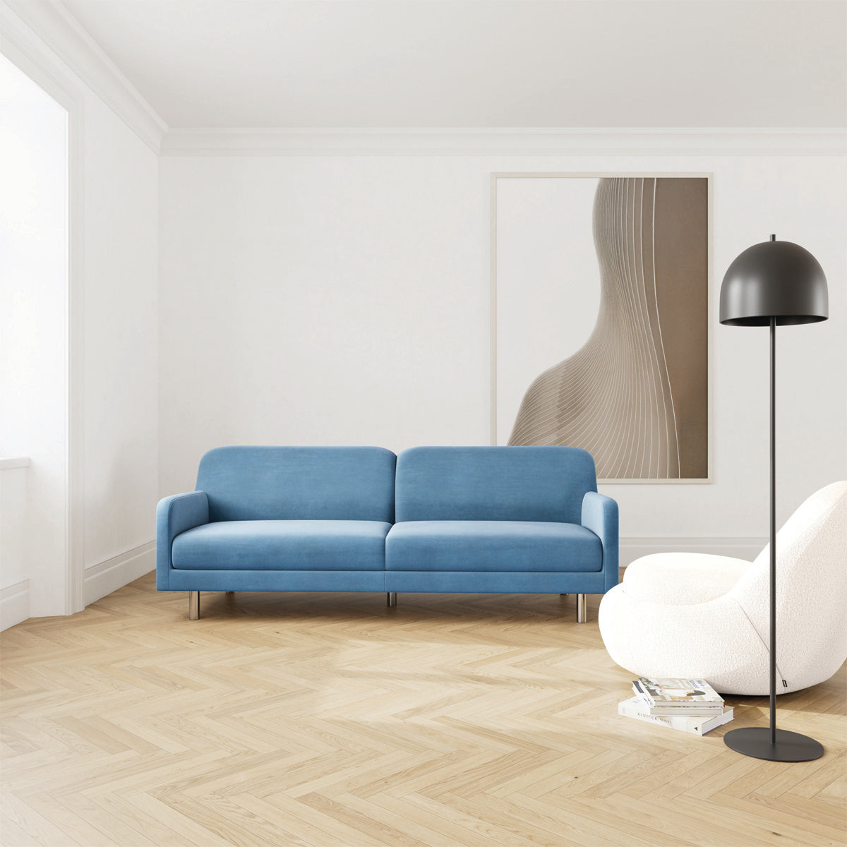 Canapé 3 places Landon Chrome