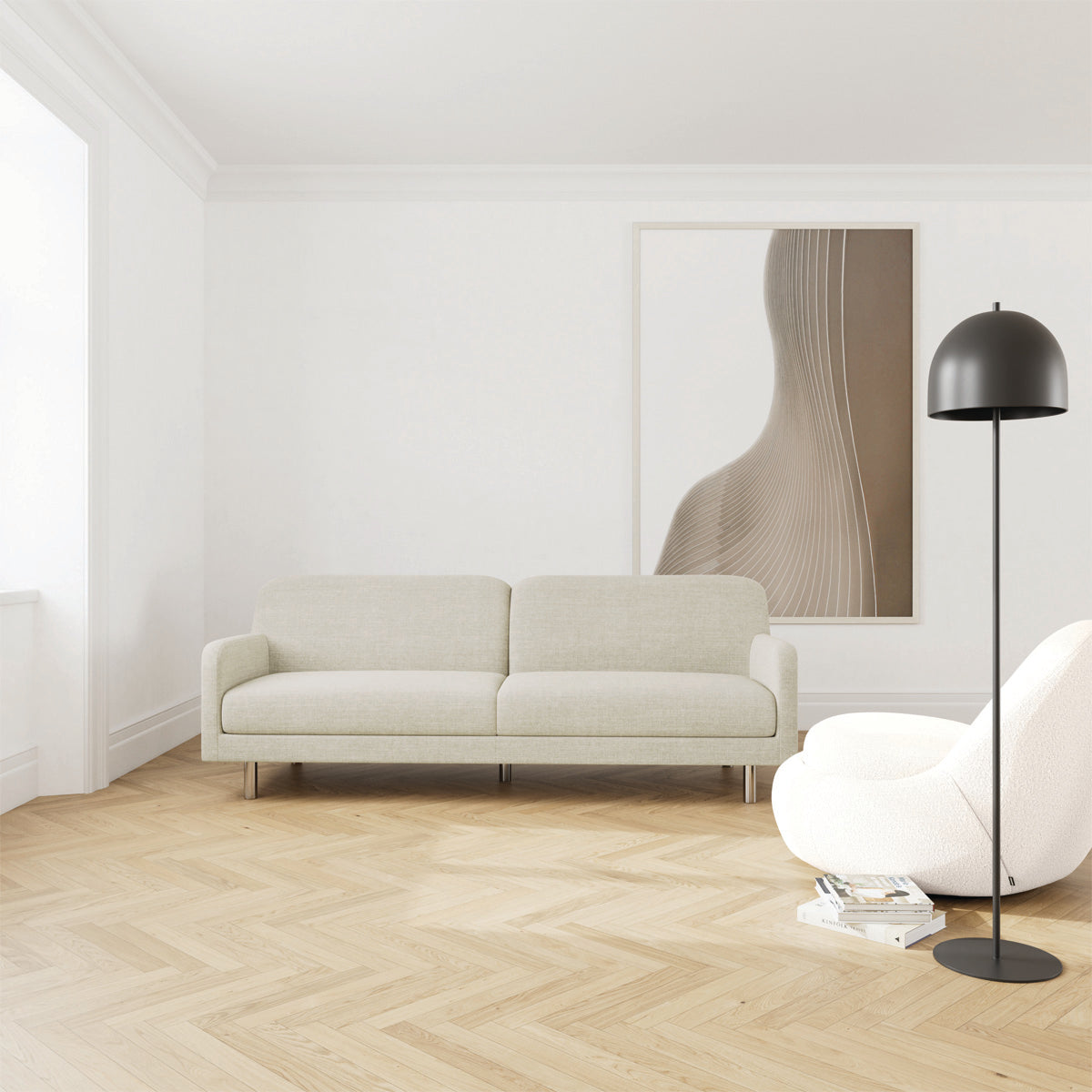 Canapé 3 places Landon Chrome