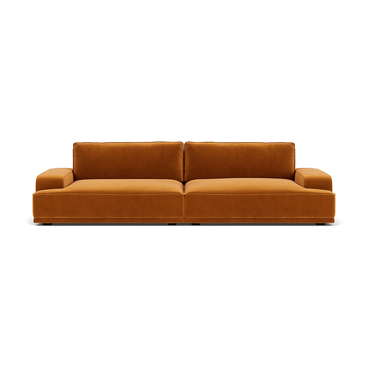 Canapé 3,5 places en velours Leonora (ambre mat)