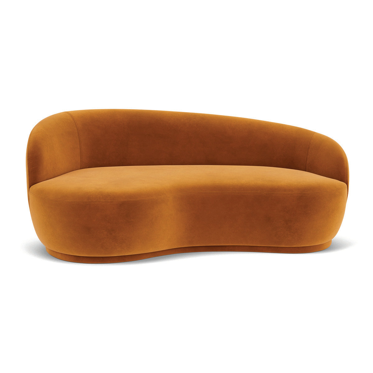 Canapé 2,5 places en velours rose (gauche, ambre mat) à déterminer