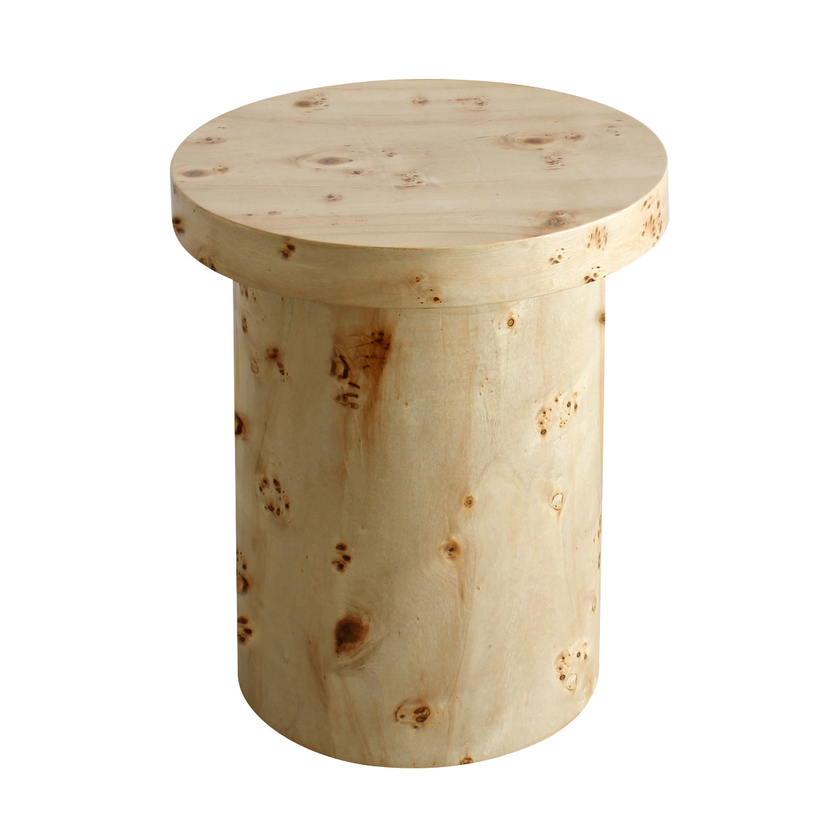 Table d'appoint ronde en bois de ronce Valentina