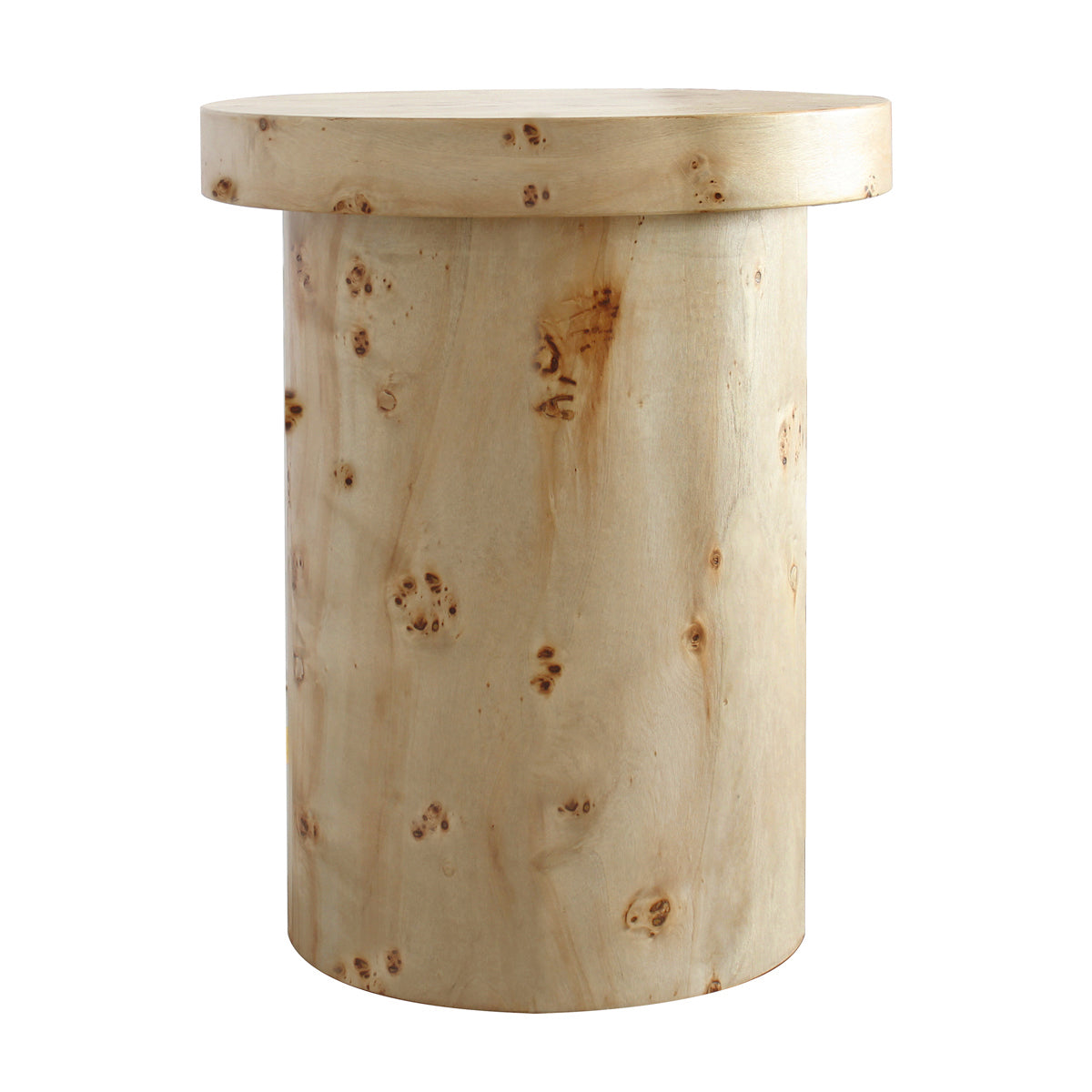 Table d'appoint ronde en bois de ronce Valentina