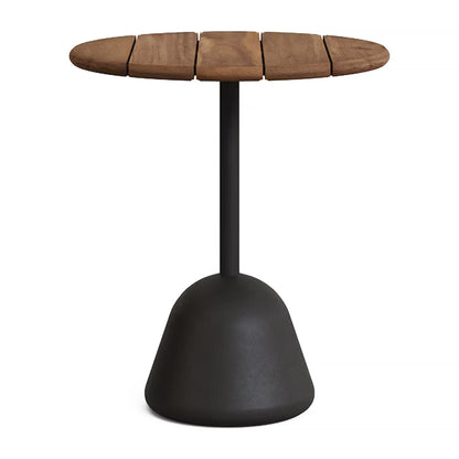 Table à manger d'extérieur ronde Saura (noire, 70 cm)