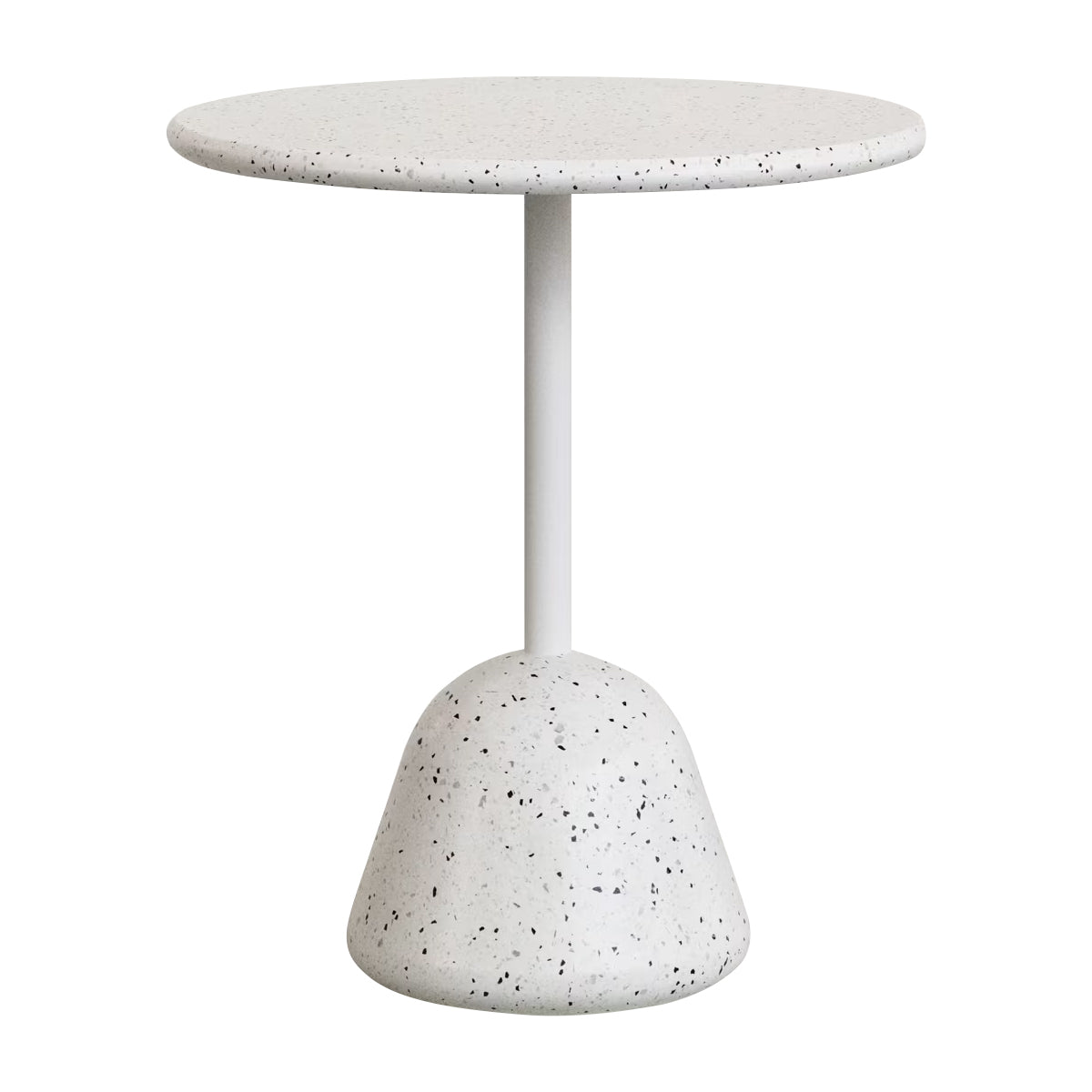 Table à manger d'extérieur ronde Saura (blanche, 70 cm)
