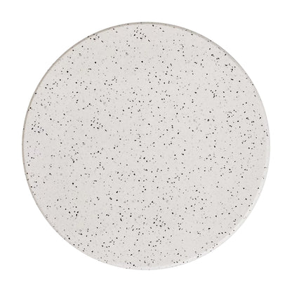 Table à manger d'extérieur ronde Saura (blanche, 70 cm)