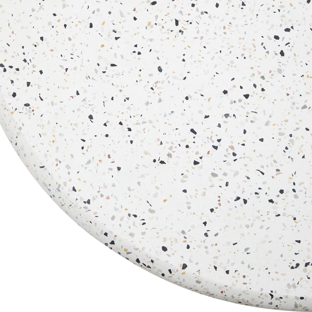 Table à manger d'extérieur ronde Saura (blanche, 70 cm)