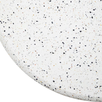 Table à manger d'extérieur ronde Saura (blanche, 70 cm)