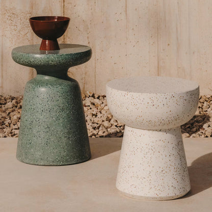 Table d'appoint d'extérieur Mesquida (terrazzo vert, 39 cm)