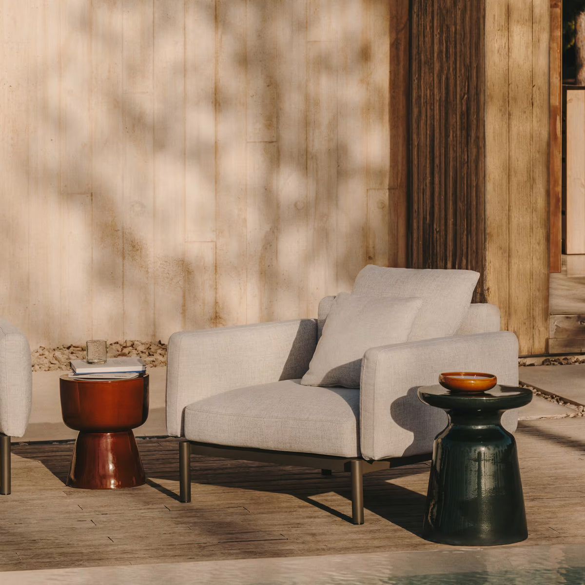 Table d'appoint d'extérieur Mesquida (terre cuite émaillée, 35 cm)