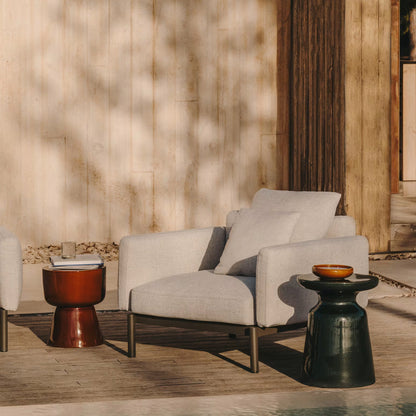 Table d'appoint d'extérieur Mesquida (terre cuite émaillée, 35 cm)