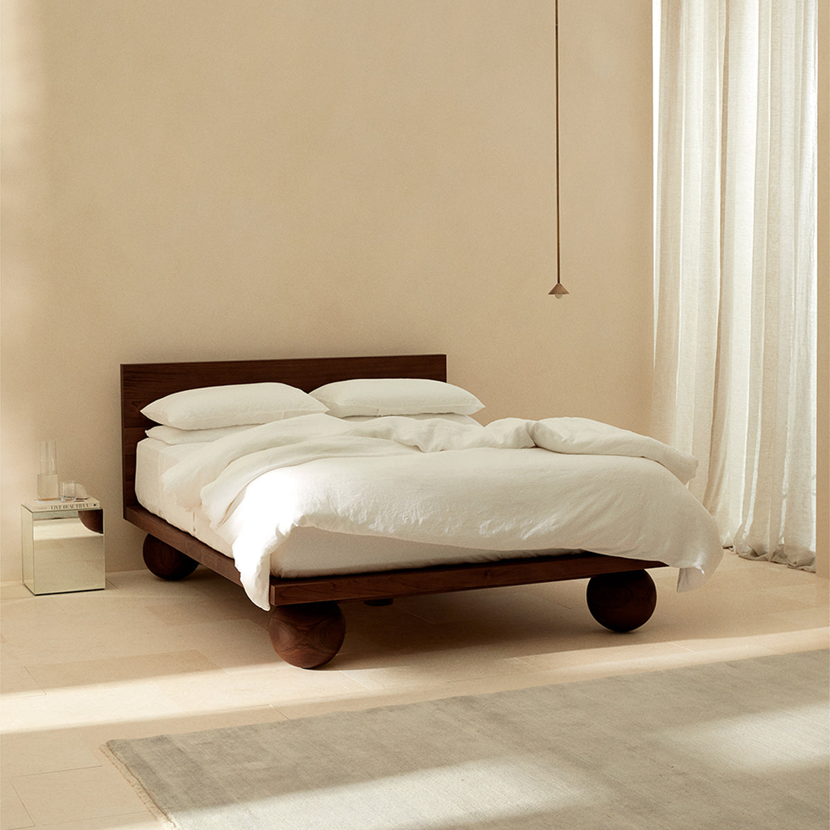 Lit King Size Yoko (noyer naturel)
