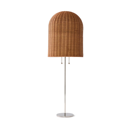Lampadaire Bell (Chrome / Rotin Naturel)