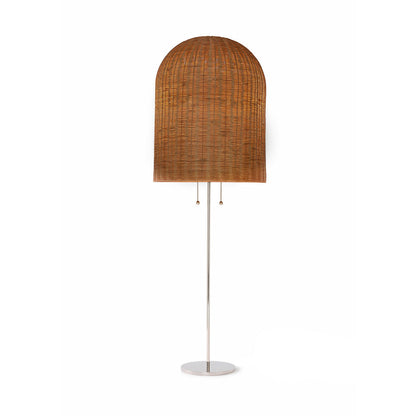 Lampadaire Bell (Chrome / Rotin Naturel)